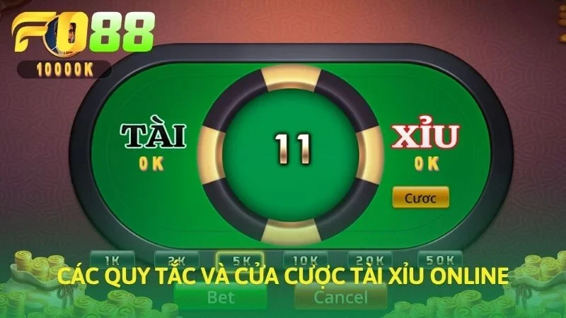 Các quy tắc và lựa chọn trong tài xỉu online