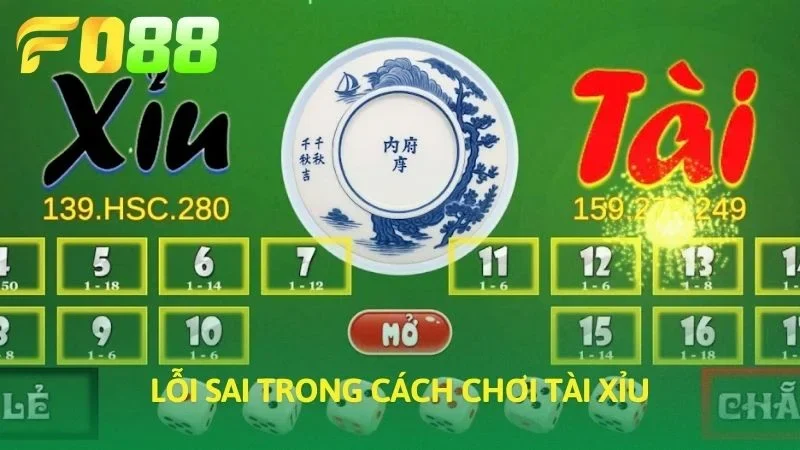 Lỗi sai trong cách chơi tài xỉu